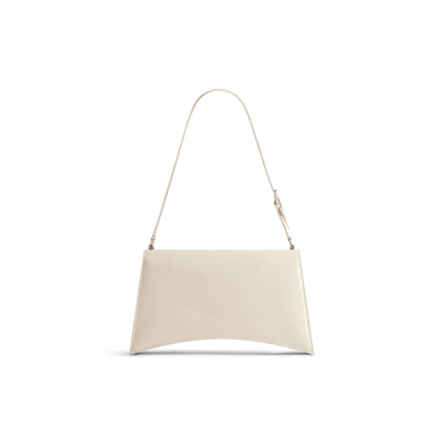 Shop Balenciaga Women Small Crush Sling Leather Shoulder Bag In White
