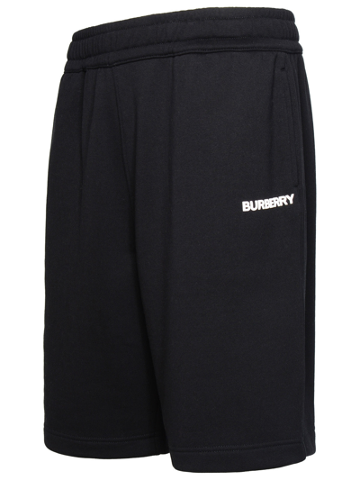 Shop Burberry Man  'raphael' Black Cotton Bermuda Shorts