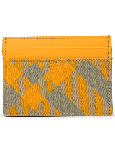 Shop Burberry Woman  Yellow Wool Blend Card Holder