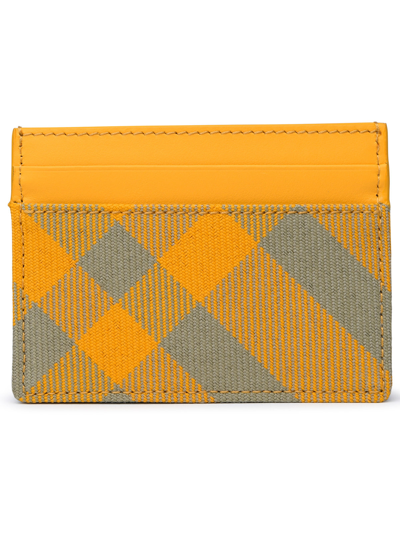Shop Burberry Woman  Yellow Wool Blend Card Holder