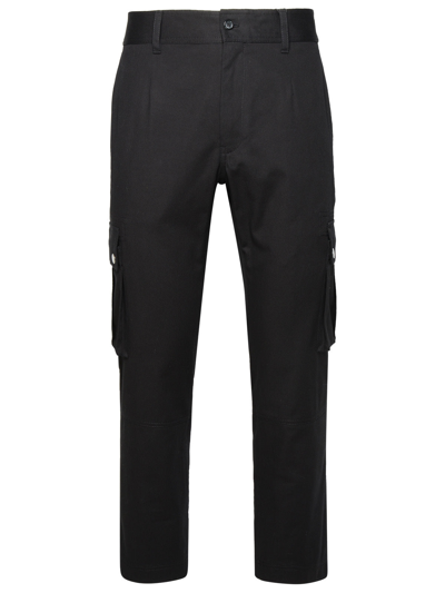 Shop Dolce & Gabbana Cargo Pants In Black Cotton Man