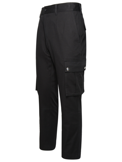 Shop Dolce & Gabbana Cargo Pants In Black Cotton Man