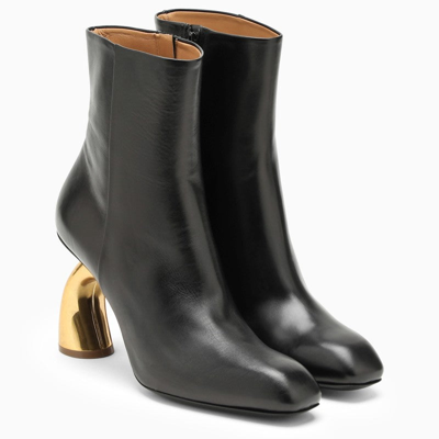 Shop Dries Van Noten Black Ankle Boot With Designer Heel Women