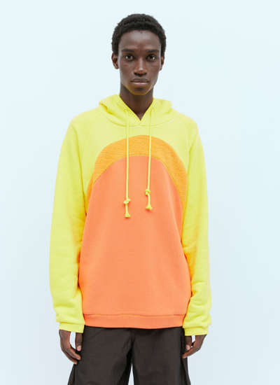 Shop Erl Men Rainbow Hooded Sweatshirt In Orange