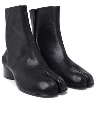 Shop Maison Margiela Woman  Black Nappa Leather Ankle Boots