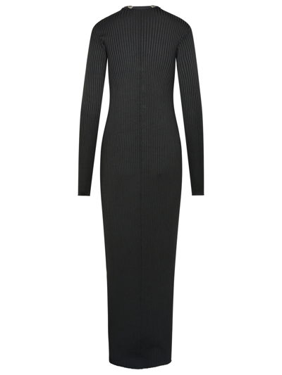 Shop Attico The  Long Cardigan In Black Viscose Blend Woman