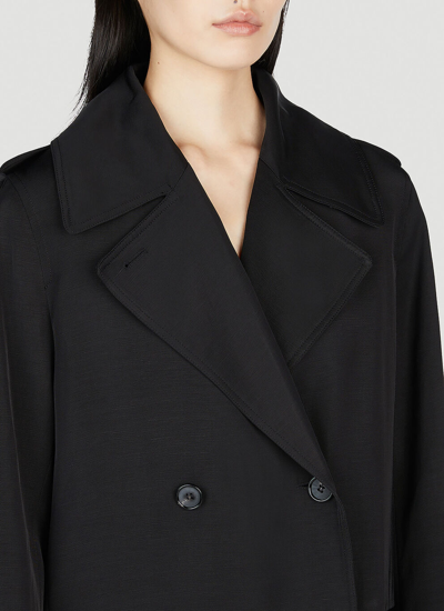 Shop Totême Toteme Women Double-breasted Fluid Summer Coat In Black