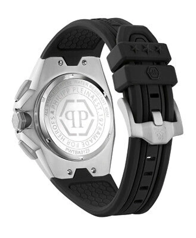 Pre-owned Philipp Plein Black Mens Chronograph Watch Octagon Pwtba0123