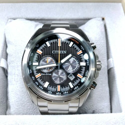 Pre-owned Citizen Black Dial Men's Chronograph Eco-drive Watch Ca4220-55e