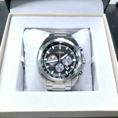 Pre-owned Citizen Black Dial Men's Chronograph Eco-drive Watch Ca4220-55e