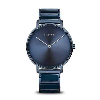 Pre-owned Bering Time - Ceramic - Mens Matte Blue Watch - 18539-797