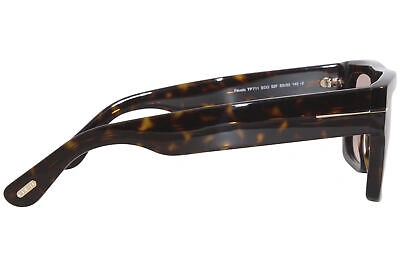 Pre-owned Tom Ford Fausto Tf711 52f Sunglasses Men's Shiny Dark Havana/brown Gradient 53mm