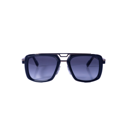Pre-owned Cazal Rectangle Sunglasses 8044-001 Black Gold Frame Grey Lenses Gradient In Gray