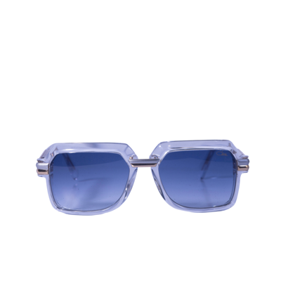 Pre-owned Cazal Rectangular Sunglasses 8043-003 Crystal Frame Bicolour Lenses In Blue