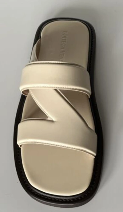Pre-owned Bottega Veneta $760  Calf Leather Mens Sandals Shoes Sea Salt 12 Us 651420 In White