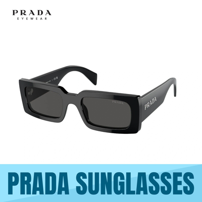 Pre-owned Prada Pr A07s - 1ab5s0 Black-dark Grey Womens Sunglasses 52mm Authentic In Gray