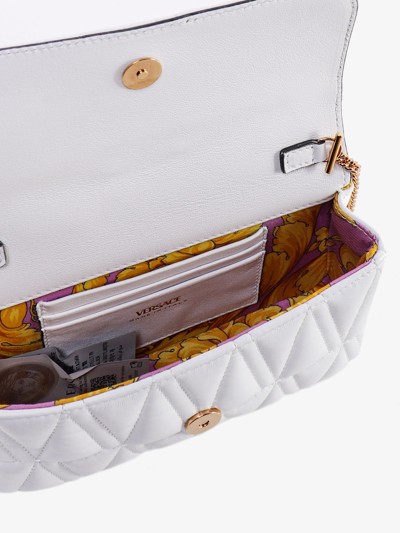 Shop Versace Woman Virtus Woman White Shoulder Bags