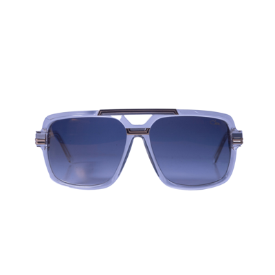Pre-owned Cazal Rectangular Sunglasses 8042-003 Crystal-bicolour Frame Grey Lenses In Gray