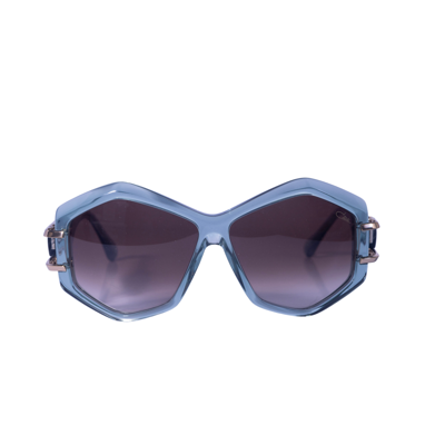 Pre-owned Cazal Rectangular Sunglasses 8507-002 Mint-gold Frame Grey Lenses In Gray