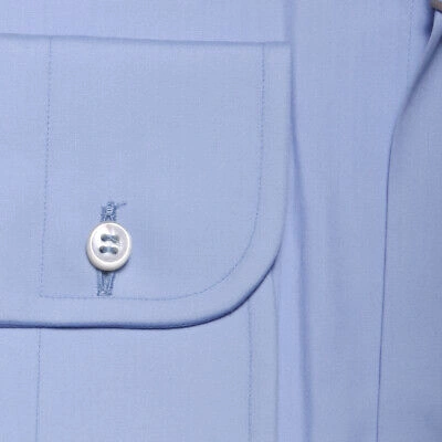 Pre-owned Brioni Light Blue Solid Cotton Shirt - Slim - 15.75/40 - (br818225)