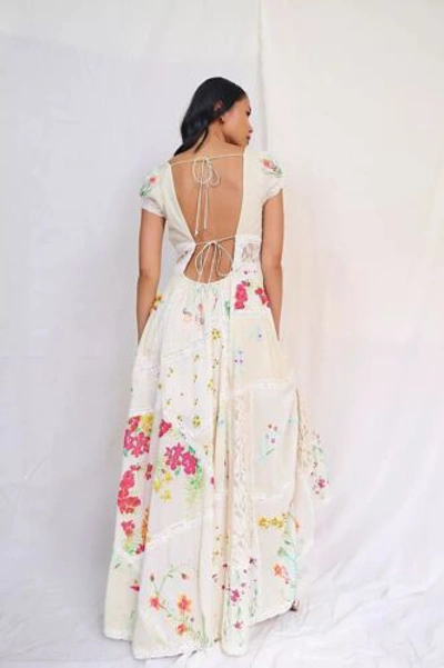 Pre-owned Free People Hibiscus Heaven Maxi Dress Size Xl In White