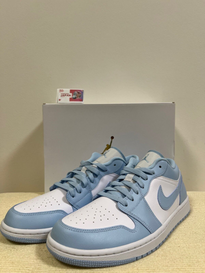 Pre-owned Jordan Nike Air  1 Low Dc0774-141 Aluminum Ice Blue White Sky University Women's