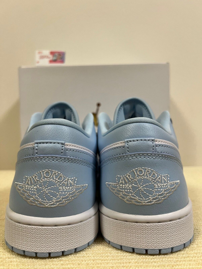 Pre-owned Jordan Nike Air  1 Low Dc0774-141 Aluminum Ice Blue White Sky University Women's