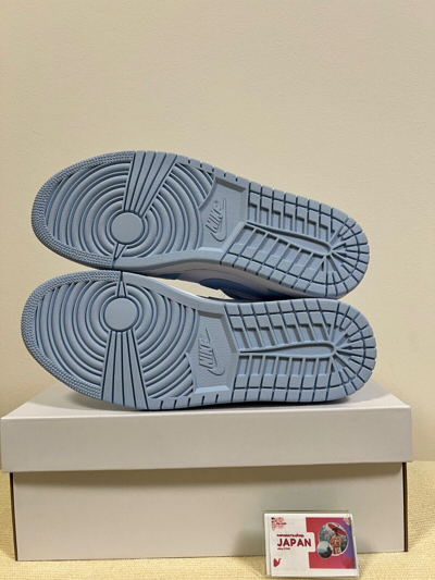 Pre-owned Jordan Nike Air  1 Low Dc0774-141 Aluminum Ice Blue White Sky University Women's
