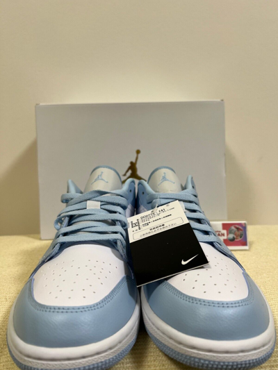 Pre-owned Jordan Nike Air  1 Low Dc0774-141 Aluminum Ice Blue White Sky University Women's
