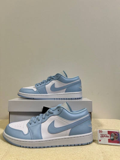 Pre-owned Jordan Nike Air  1 Low Dc0774-141 Aluminum Ice Blue White Sky University Women's