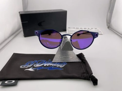 Pre-owned Oakley Deadbolt Fabio Quartararo Matte Navy Prizm Violet Sunglasses Oo6046-10 In Purple