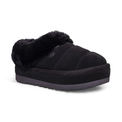 Pre-owned Ugg Tazzlita Black Suede Shearling Lined Platfrom Women's Slippers Size Us 10