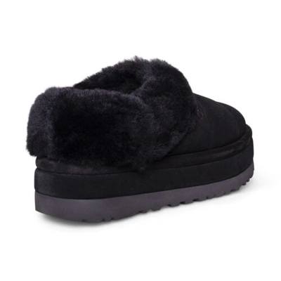 Pre-owned Ugg Tazzlita Black Suede Shearling Lined Platfrom Women's Slippers Size Us 10