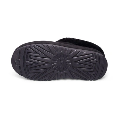 Pre-owned Ugg Tazzlita Black Suede Shearling Lined Platfrom Women's Slippers Size Us 10