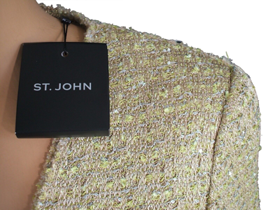 Pre-owned St John St. John Knits Gold Multi Sequin Tweed Jacket Blazer Dress Suit Sz 6 $3190