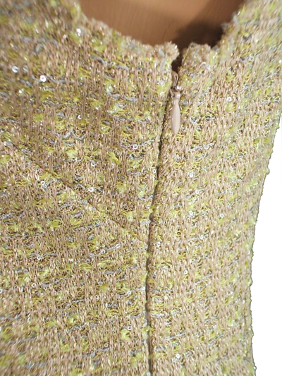 Pre-owned St John St. John Knits Gold Multi Sequin Tweed Jacket Blazer Dress Suit Sz 6 $3190