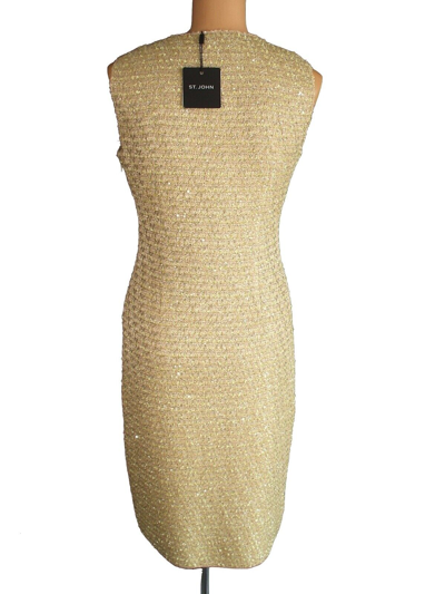 Pre-owned St John St. John Knits Gold Multi Sequin Tweed Jacket Blazer Dress Suit Sz 6 $3190