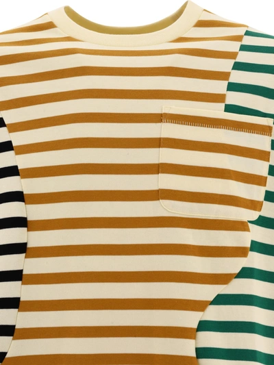 Shop Brain Dead Panelled Striped T Shirt