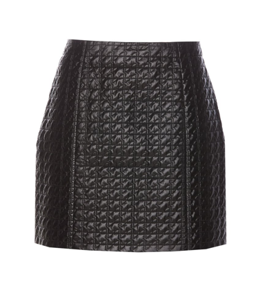 Shop Patou High Waist Quilted Shell Mini Skirt In Black