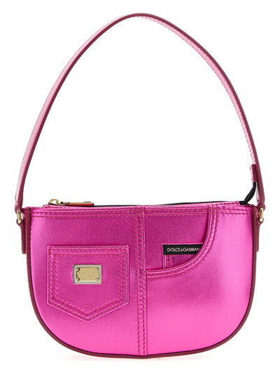 Shop Dolce & Gabbana Kids Logo Plaque Shoulder Bag In Pink