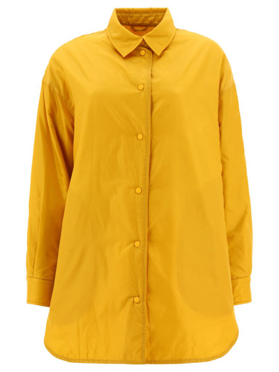Shop Aspesi Collared Buttoned Overshirt In Yellow