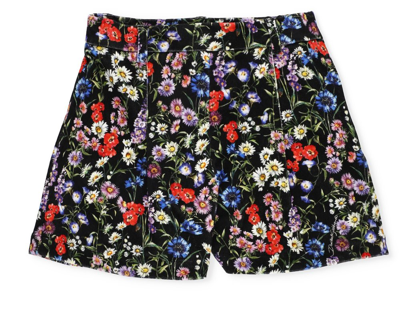 Shop Dolce & Gabbana Kids Floral Printed Elvet Shorts In Multi