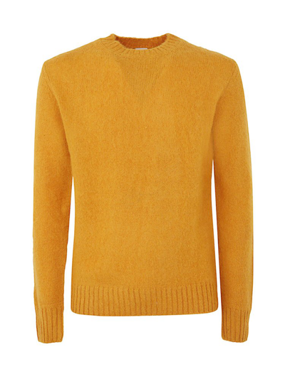 Shop Aspesi Crewneck Knitted Sweater In Orange