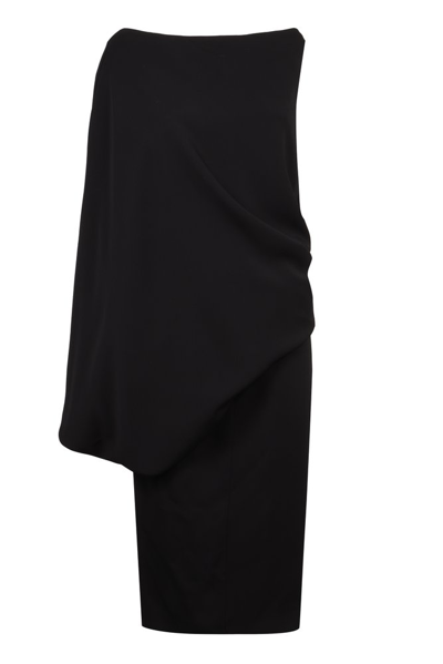 Shop Tom Ford Asymmetric Midi Dress In Black