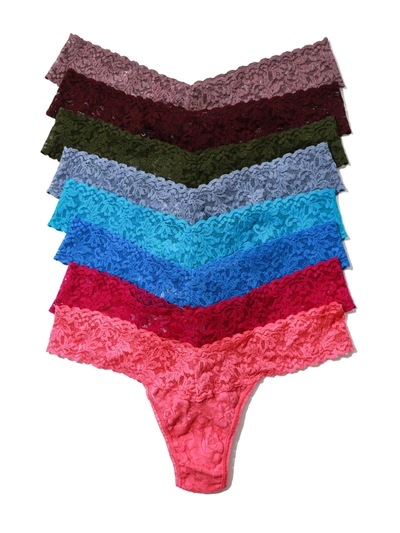 Shop Hanky Panky 8 Pack Signature Lace Low Rise Thongs In Multicolor