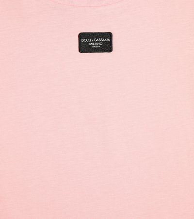 Shop Dolce & Gabbana Logo Cotton Jersey T-shirt In Pink
