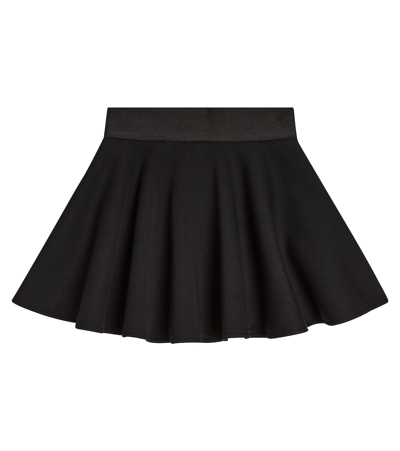 Shop Dolce & Gabbana Flared Pleated Cotton Skirt In Black