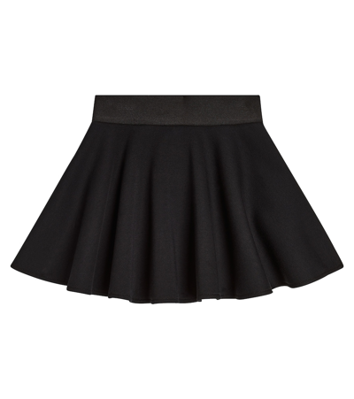Dolce & Gabbana Flared Pleated Cotton Skirt In Black