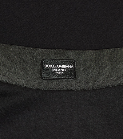 Dolce & Gabbana Flared Pleated Cotton Skirt In Black