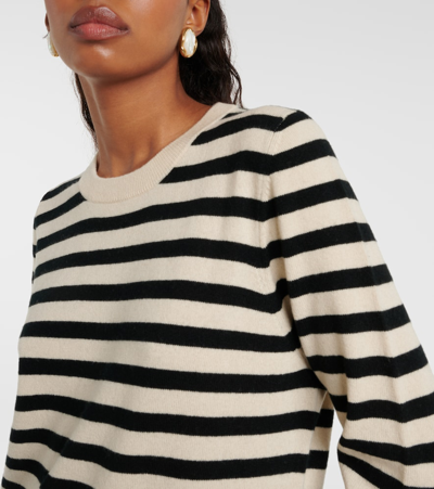 Shop Jardin Des Orangers Striped Wool And Cashmere Midi Dress In Multicoloured